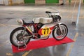 vintage racing motorcycle Ducati 450 (1972) in classic motorbike exposition in Cesena, FC, Italy Royalty Free Stock Photo