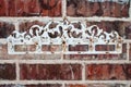 Vintage rack on red brick wall Royalty Free Stock Photo