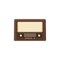 Vintage radio in flat design. Vector. Royalty Free Stock Photo