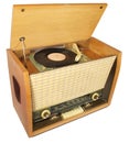 Vintage radio-gramophone Royalty Free Stock Photo