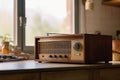 Vintage radio retro. Generate Ai