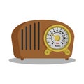 Vintage radio tuner. FM recorder flat design