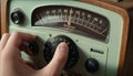 Vintage Radio Tuning Close-up