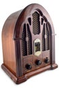 Vintage radio on white background with clipping path Royalty Free Stock Photo