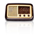 Vintage radio on white