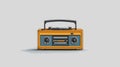 Vintage radio on a white isolated background Royalty Free Stock Photo