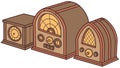 Vintage Radios, Classic Audio Devices with Nostalgic Charm, vector design Generative AI Royalty Free Stock Photo