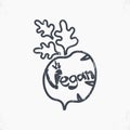 Vintage radish illustration lettering