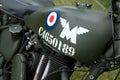 Vintage RAF Motor cycle detail.