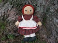 Raggedy Ann sitting by tree Royalty Free Stock Photo