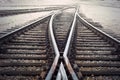 Vintage railroad junction Royalty Free Stock Photo