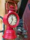 Vintage railroad lantern clock Royalty Free Stock Photo