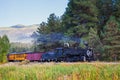 Vintage Steam Train With Autumn Scenery Background Royalty Free Stock Photo