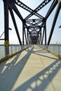 Vintage railway bridge repurposed as a walkway across the Ohio r