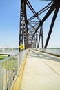 Vintage railway bridge repurposed as a walkway across the Ohio r