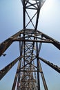 Steel beams on vintage repurposed railway bridge