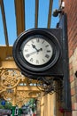 Vintage railway station wall mounted clock. Royalty Free Stock Photo