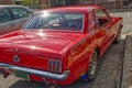 1966 vintage rare red Ford Mustang back corner view