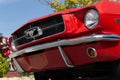 1966 vintage rare red Ford Mustang low corner view