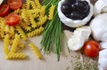 Vintage Recipe with Mediterranean Vegetables Concept. Royalty Free Stock Photo