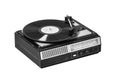 Vintage record player with radio tuner on white Royalty Free Stock Photo