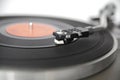 Vintage record player shot with wide aperture for abstract perception