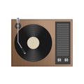 Vintage record player vector illustration isolated on white Royalty Free Stock Photo
