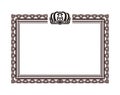 Vintage Rectangular Frame with Crown Logo on Top