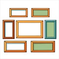 Vintage Rectangular Frame Vector Set â Elegant Ornamental Border Collection Royalty Free Stock Photo