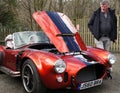 Vintage red British open top roadster, AC Cobra classic car Royalty Free Stock Photo