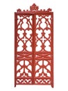 Vintage red Alloy door pattern on white background. Form a sturdy steel door is durable and beautiful Royalty Free Stock Photo