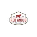 Vintage red angus logo design inspirations