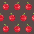 Vintage red apple polygon pattern Royalty Free Stock Photo