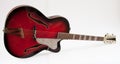 Vintage red archtop guitar Royalty Free Stock Photo