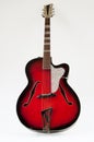 Vintage red archtop guitar Royalty Free Stock Photo