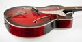 Vintage red archtop guitar Royalty Free Stock Photo