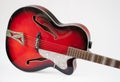 Vintage red archtop guitar Royalty Free Stock Photo
