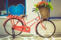 Vintage red bicycle Royalty Free Stock Photo