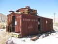 Vintage Red Caboose in Rhyolite Nevada Desert Royalty Free Stock Photo