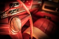 Vintage Red Car Interior Royalty Free Stock Photo