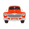 Vintage red car,vector illustration, flat style, front Royalty Free Stock Photo