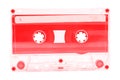 Vintage Red Cassette tape isolated on white. Royalty Free Stock Photo