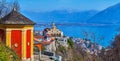 Chapel of Resurrection and Madonna del Sasso Sanctuary, Orselina, Switzerland Royalty Free Stock Photo