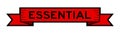 Vintage red label banner with word essential on white background Royalty Free Stock Photo