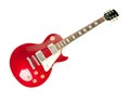 Vintage red electric solid body guitar.
