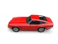 Vintage red fast car - top down side view Royalty Free Stock Photo