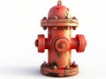 Vintage Red Fire Hydrant Isolated on White Royalty Free Stock Photo