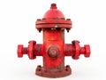 Vintage Red Fire Hydrant Isolated on White Royalty Free Stock Photo