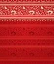 Vintage red floral saree design