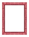 Vintage red frame isolated on white background , clipping path Royalty Free Stock Photo